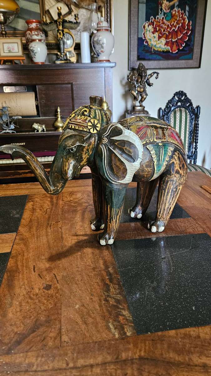 Hand Carved Wooden Elephant