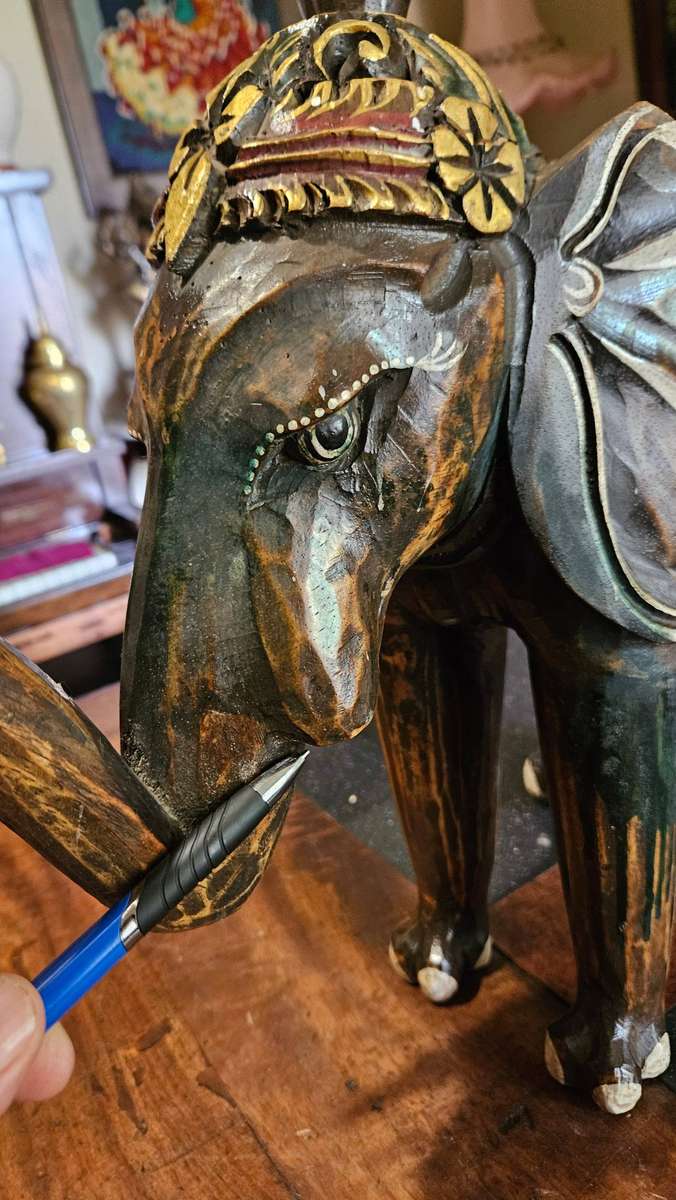 Hand Carved Wooden Elephant