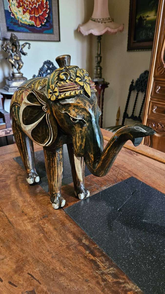 Hand Carved Wooden Elephant