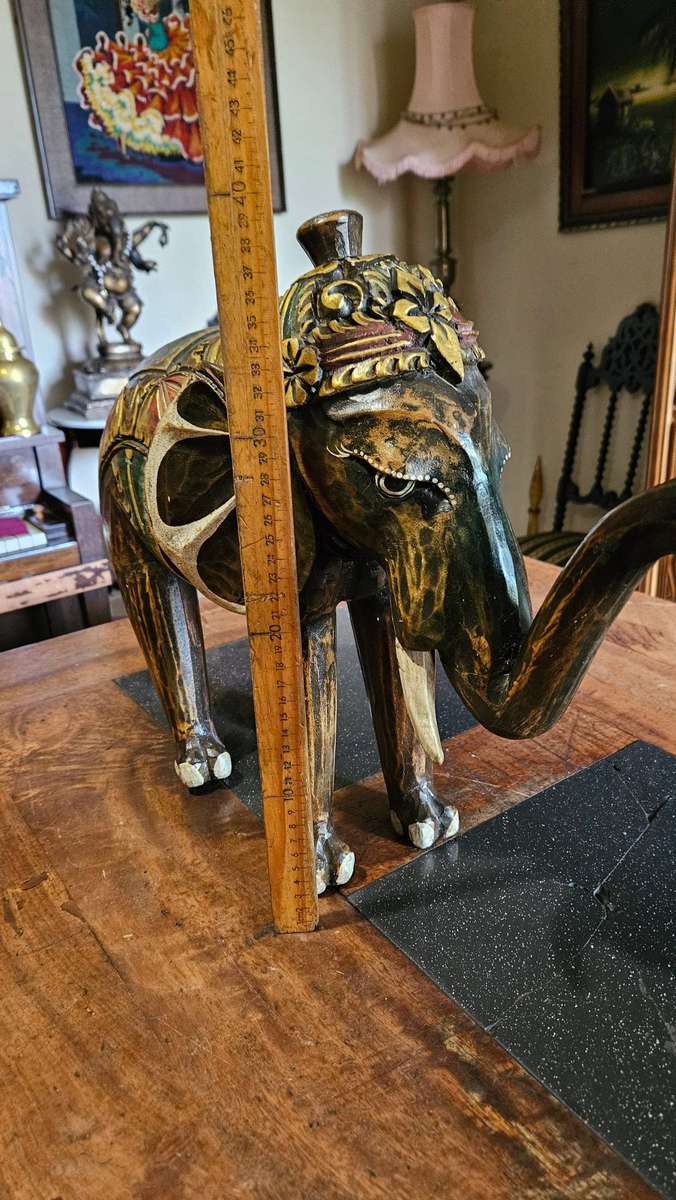 Hand Carved Wooden Elephant