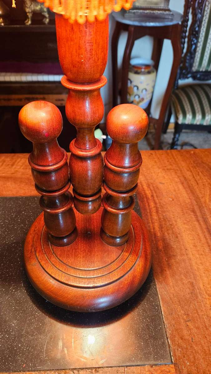Vintage Adjustable Wooden Table Lamp