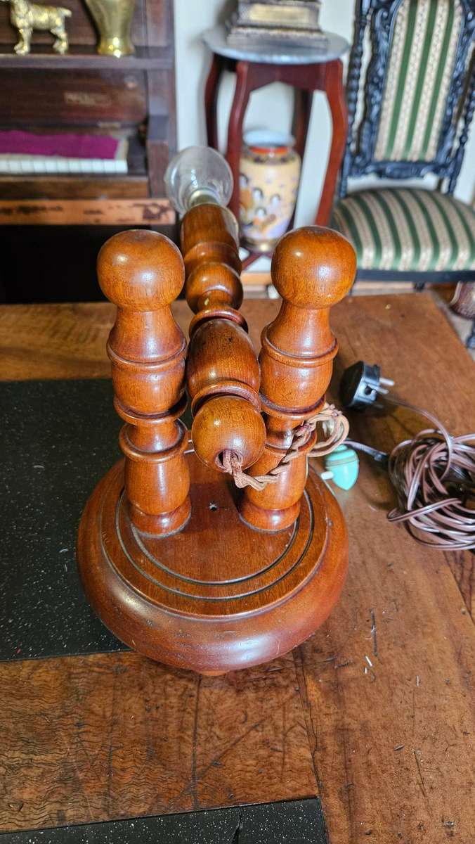 Vintage Adjustable Wooden Table Lamp