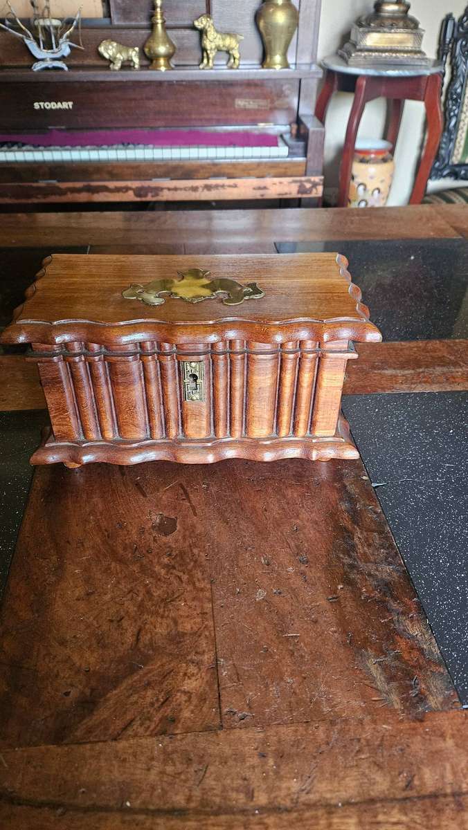 Vintage Solid Wood Jewellery Box
