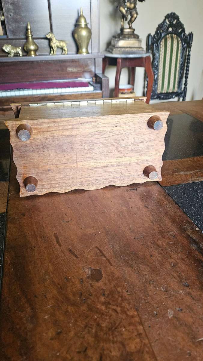 Vintage Solid Wood Jewellery Box