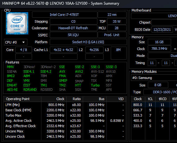 Lenovo Tiny i7 up to 3.2GHz | 16GB RAM | 120GB SSD | TPM 2.0 + HVCI | Windows 11 Pro (activated)