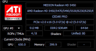 ATI AMD Radeon 5450 | PCI-E | 512MB | VGA, HDMI, DVI