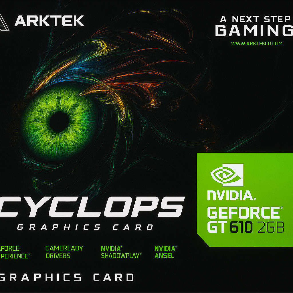 Arktek Nvidia GT610 2GB DDR3 64-bit HDMI / DVI / VGA Graphics Card | In box with low profile adapter