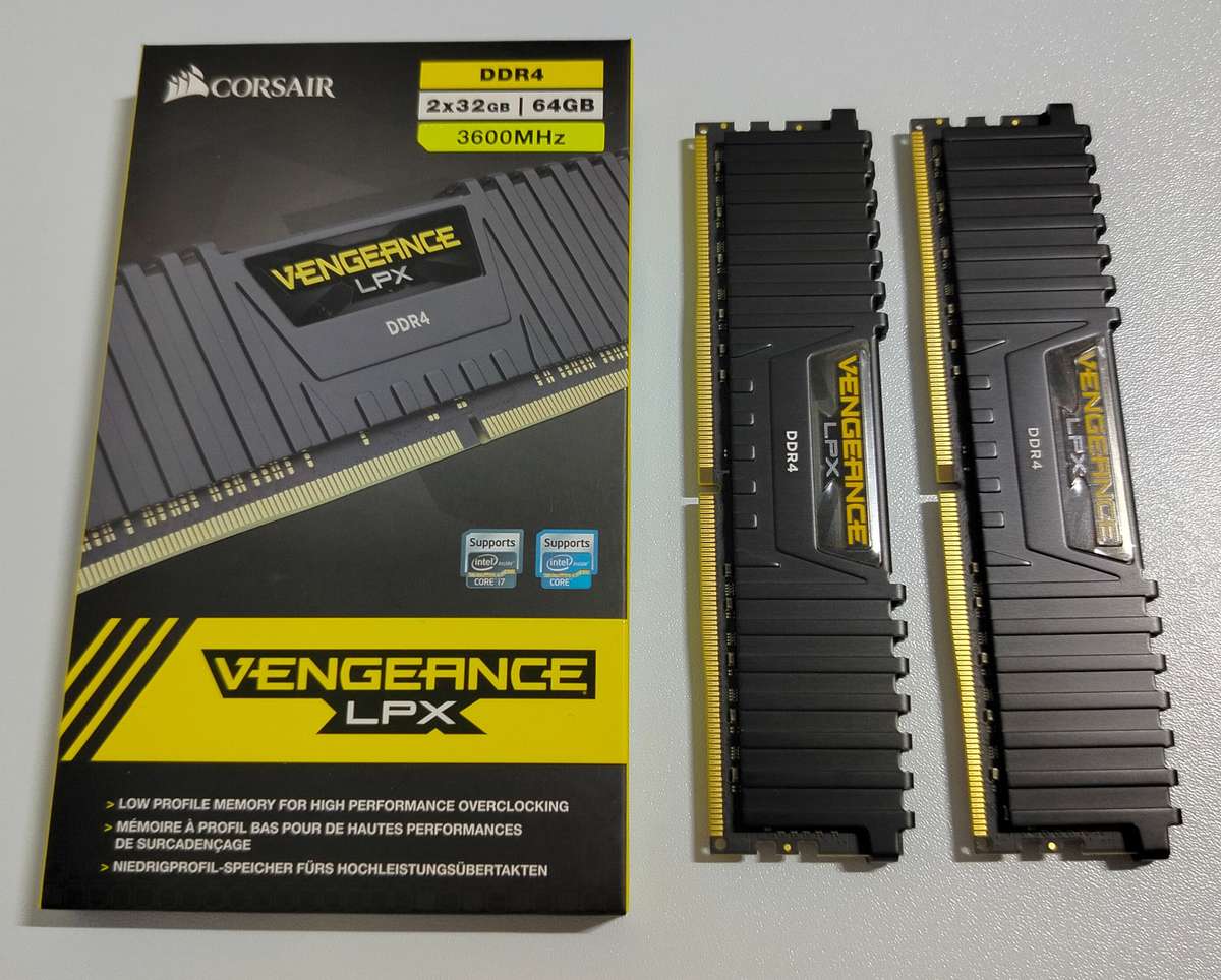 Corsair Vengeance LPX 64GB (2x32GB) DDR4-3600MHz CL18 1.35V Black Desktop Memory