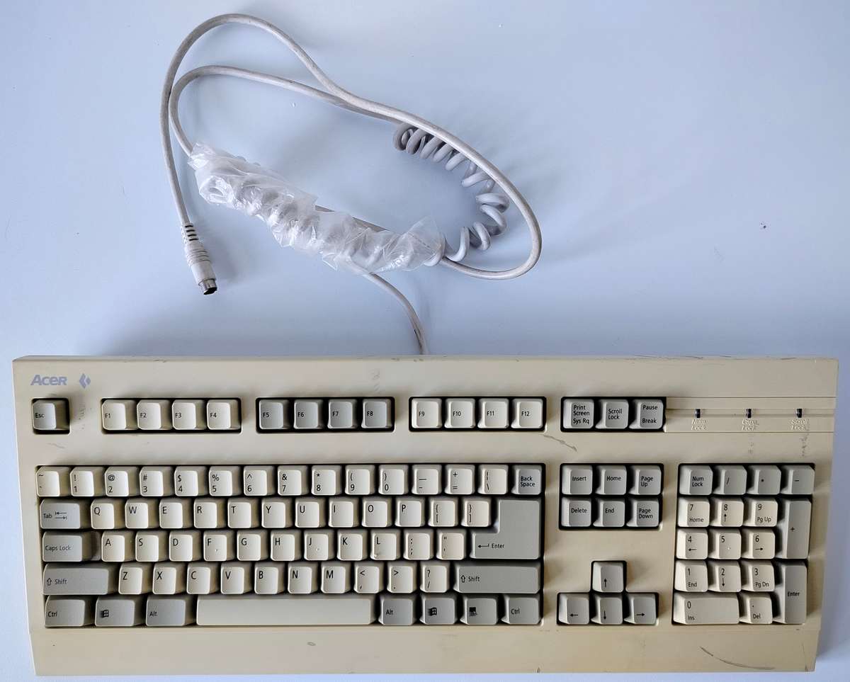 Acer Beige PS/2 Keyboard | Model 6511-KW | Retro Vintage | Tested in Windows 11
