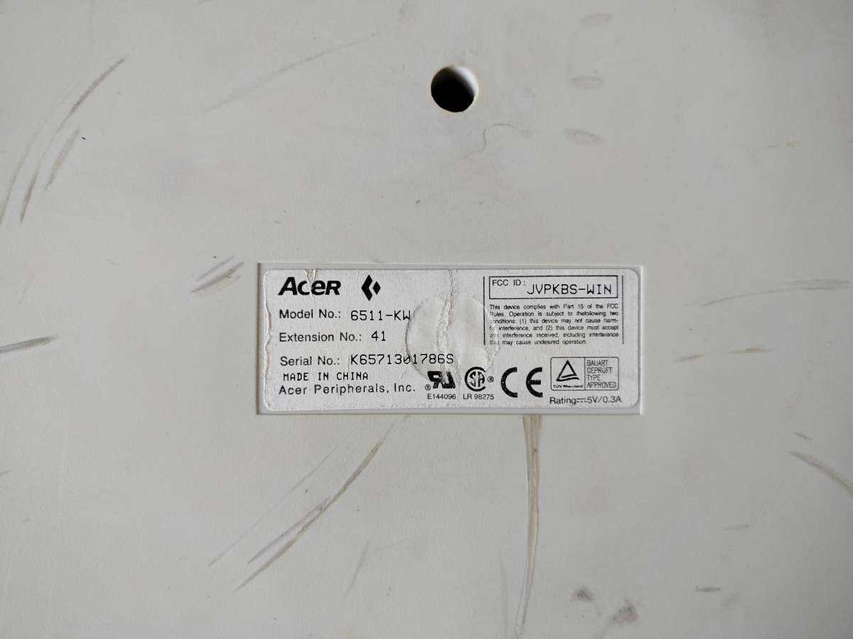 Acer Beige PS/2 Keyboard | Model 6511-KW | Retro Vintage | Tested in Windows 11