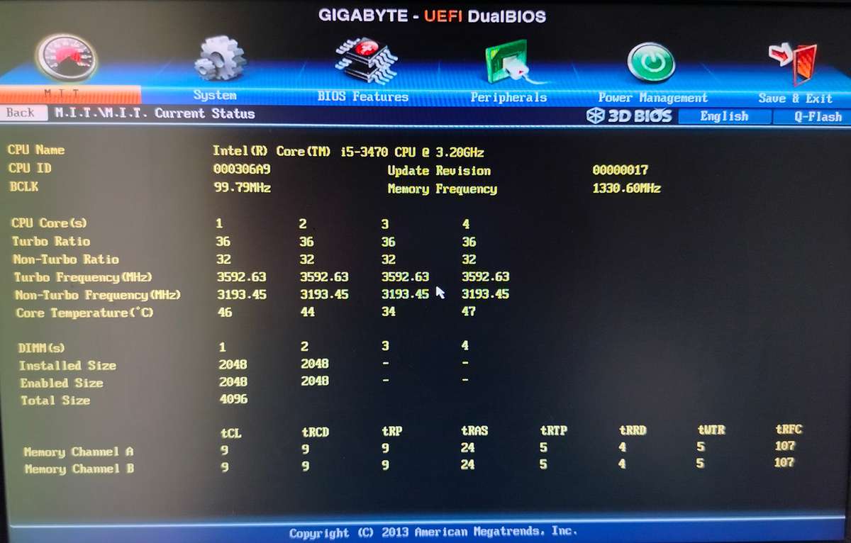 Gigabyte Z77 motherboard + Intel i5-3470 CPU + 2GB DDR3 RAM