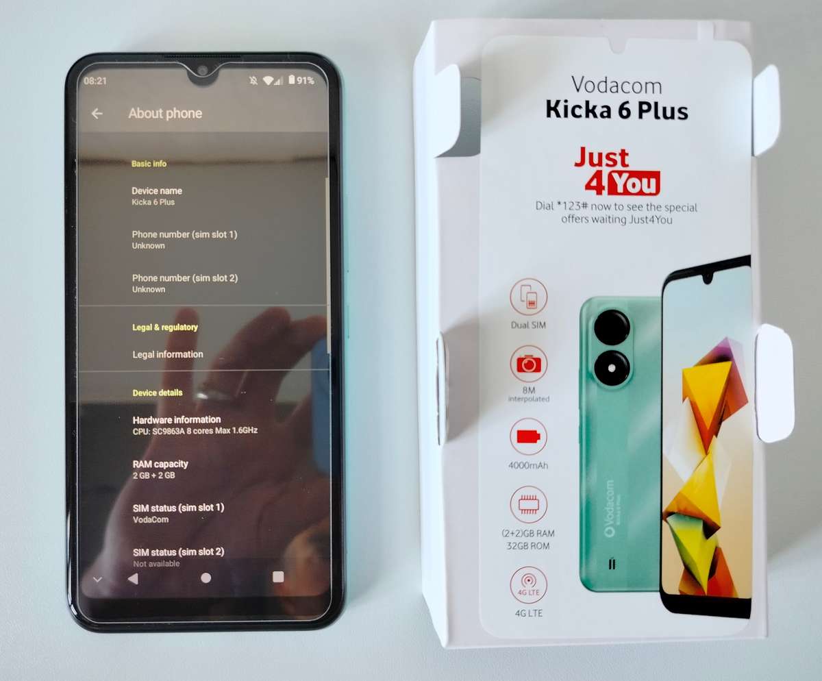 Vodacom Kicka 6 Plus | 2GB+2GB RAM | 32GB Storage