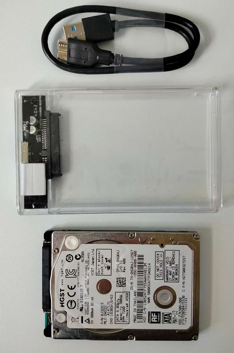 500GB External 2.5" USB 3.0 hard drive | USB powered | Clear case