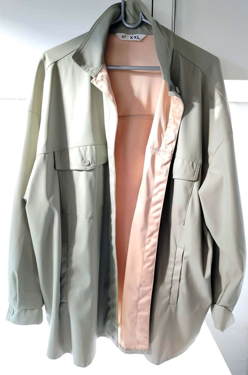 Pleather shacket in sage green by RT | Size XXL