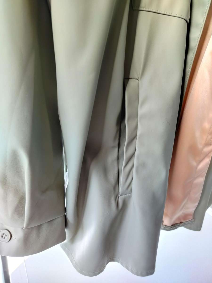Pleather shacket in sage green by RT | Size XXL