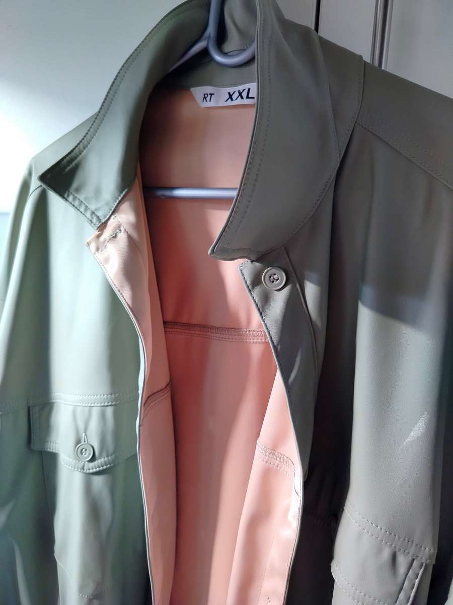 Pleather shacket in sage green by RT | Size XXL