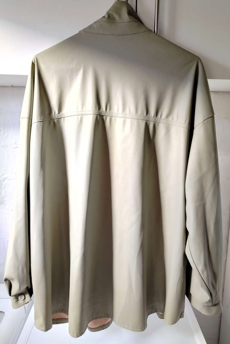 Pleather shacket in sage green by RT | Size XXL