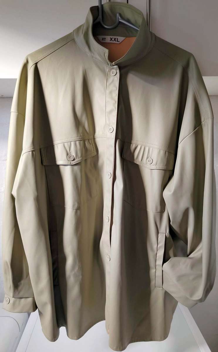 Pleather shacket in sage green by RT | Size XXL