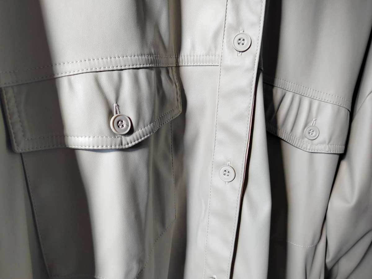 Pleather shacket in sage green by RT | Size XXL