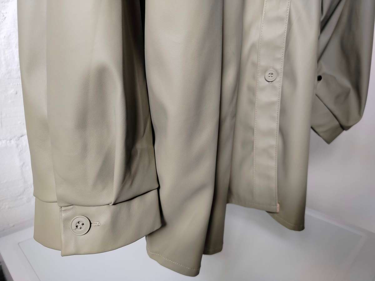 Pleather shacket in sage green by RT | Size XXL