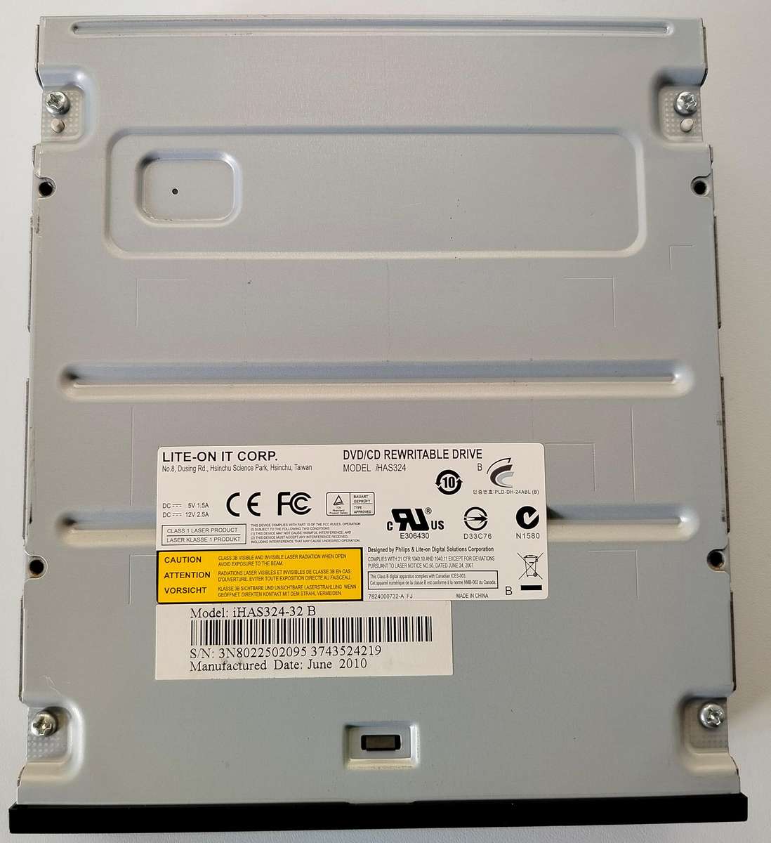 Lite-On SATA DVD Writer | Black | Model : iHAS 324