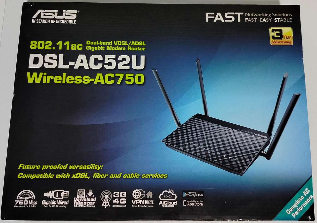 Asus AC750 Router | Dual Band Gigabit | USB port | In box