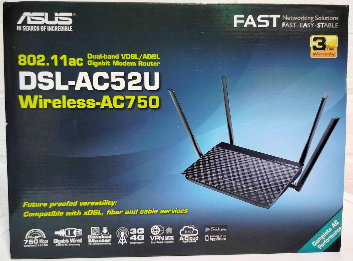 Asus AC750 Router | Dual Band Gigabit | USB port | In box