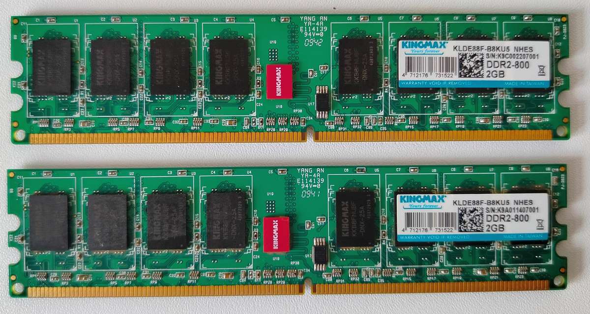 4GB DDR2-800 PC2-6400 CL5 Kingmax RAM (2x2GB)
