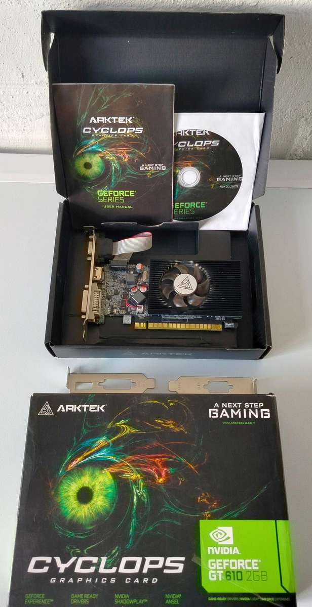 Arktek Nvidia GT610 2GB DDR3 64-bit HDMI / DVI / VGA Graphics Card | In box with low profile adapter
