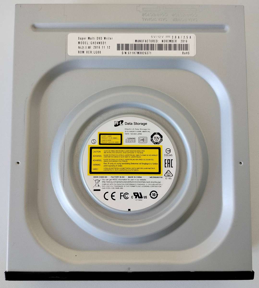 Hitachi LG DVD Writer | Black | Model : GH24NSD1