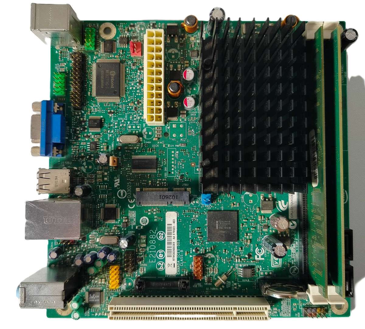 Intel D510MO Motherboard + CPU + 2GB RAM | mini ITX | Working