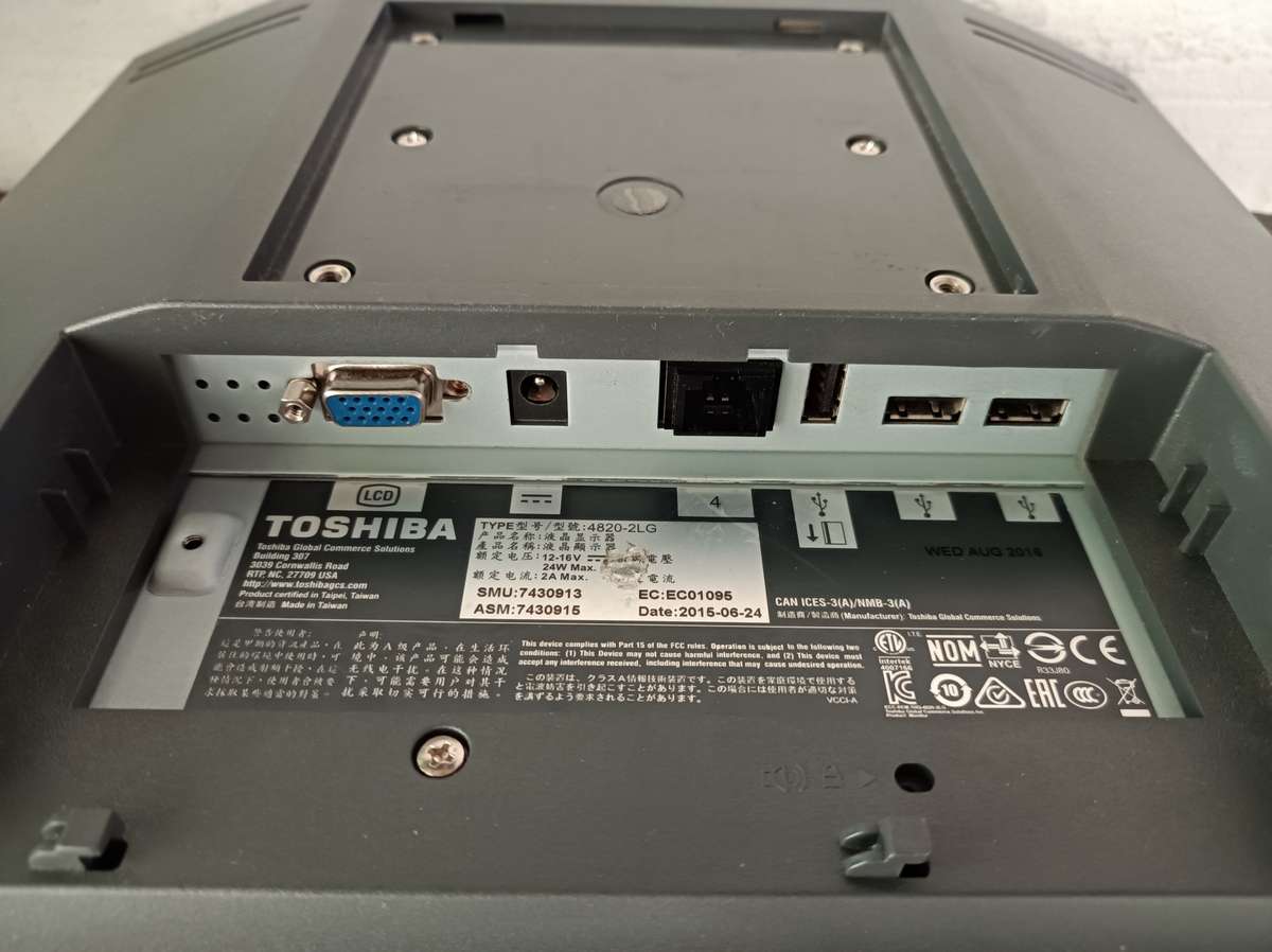 Toshiba 75hz SVGA LCD Monitor | 12" with VGA input | Power adapter included | VGA cable included