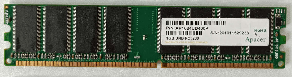 1GB DDR1 DDR400 PC3200 CL3 RAM (Kingston, Samsung, Apacer) - Ultra rare