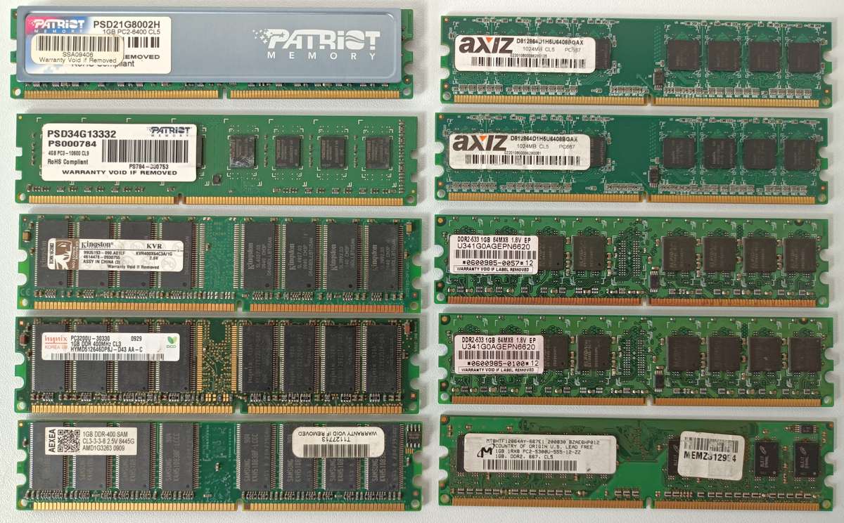 Assorted DDR1 and DDR2 RAM that does not POST