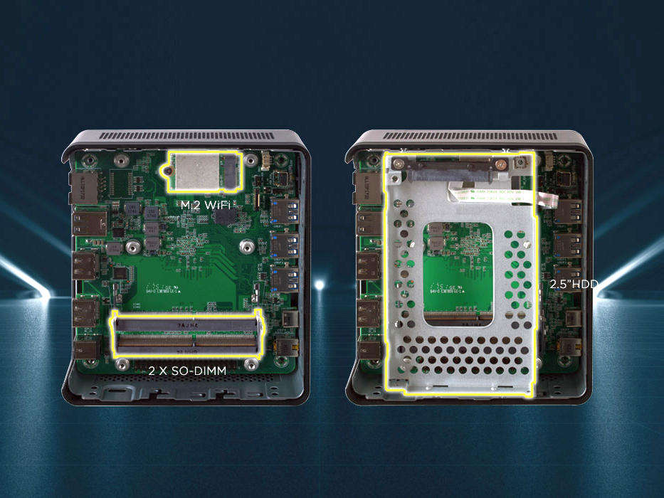 LIVA Z2V SFF PC | Intel Celeron N4000 | 8GB DDR4 RAM | eMMC 32GB | Support 2.5" SATA HDD