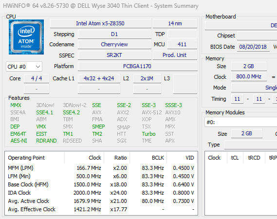 Dell Wyse 3040 | Intel Atom x5 z8350 | 2GB RAM | 16GB eMMC | Windows 11 Pro