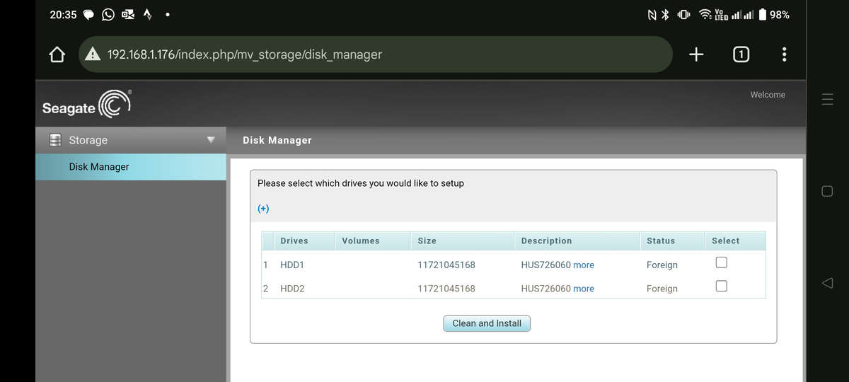 Seagate Business Storage 2-Bay NAS | Model SRN02D
