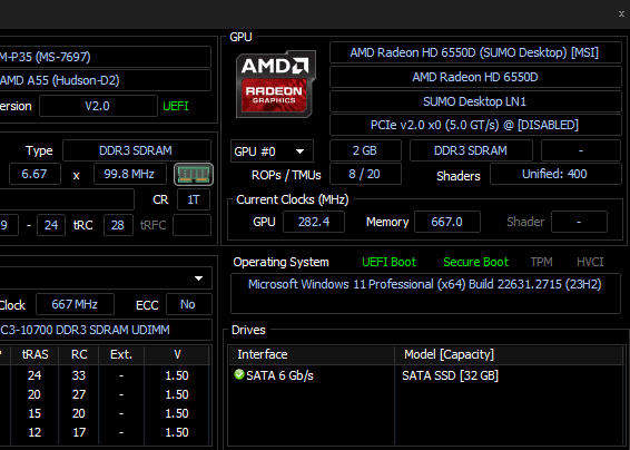 AMD A8 PC | Radeon 6550 | 8GB RAM | SATA SSD | Windows 11 Pro (activated)