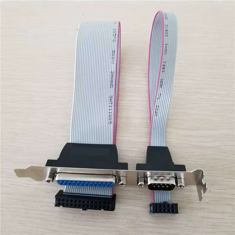 Serial 9-Pin DB9 and Parallel 25-Pin DB25 Ribbon Cable Connector Bracket Card Slot