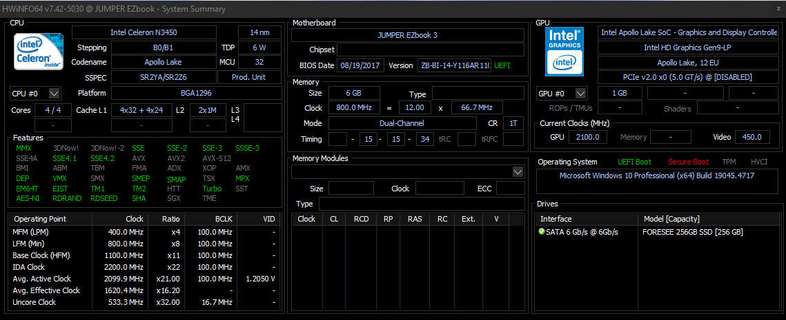 Jumper EZBook 3 laptop | In box | Full HD 14" | 6GB RAM | 256GB SSD | !NEEDS NEW BATTERY!