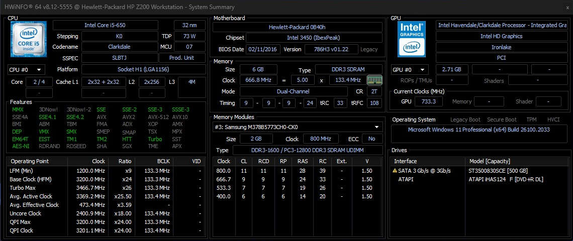 HP i5 3.2GHz Full Tower PC | 6GB RAM | 500GB HDD | Windows 11 24H2 Pro (activated)