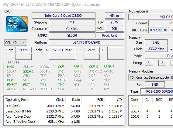 Intel Quad Core 2.33GHz | 2GB RAM | 320GB HDD | Windows 10 Pro