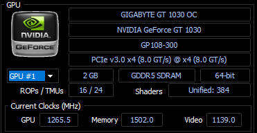 Gigabyte GT 1030 OC 2GB GDDR5 | In original box | Nvidia GPU