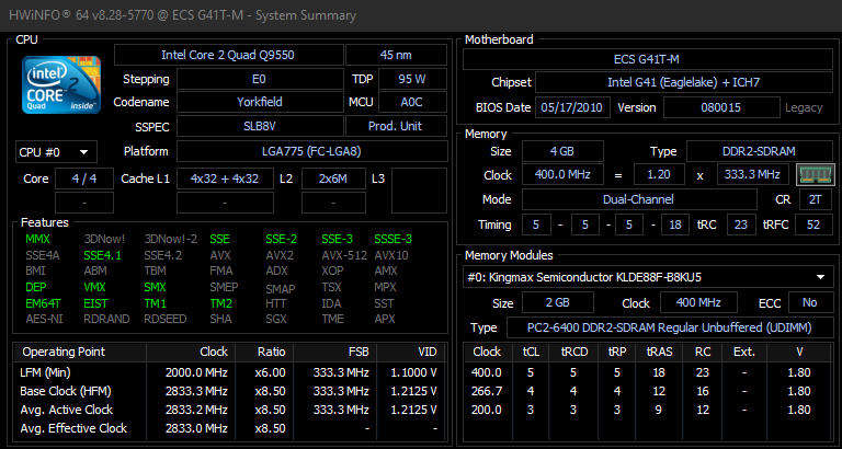 Intel Q9550 CPU | 4C/4T @ 2.83GHz | 1333 FSB | 12MB Cache | Core 2 Quad | Socket 775