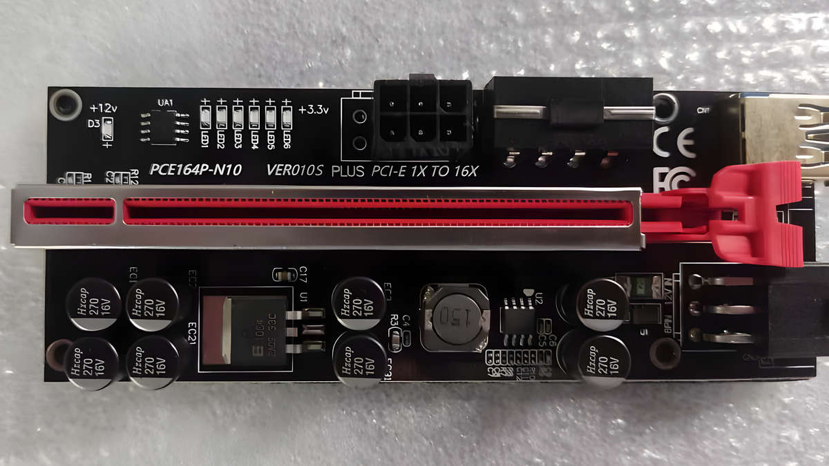 Riser PCI Express Adapter PCE164P-N10 VER010S | PCIe Riser Kit - PCI-e x1 To PCI-e x16 Riser