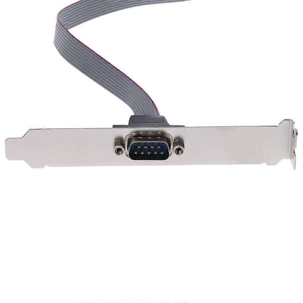 Serial 9Pin DB9 RS232 Ribbon Cable Connector Bracket Card Slot