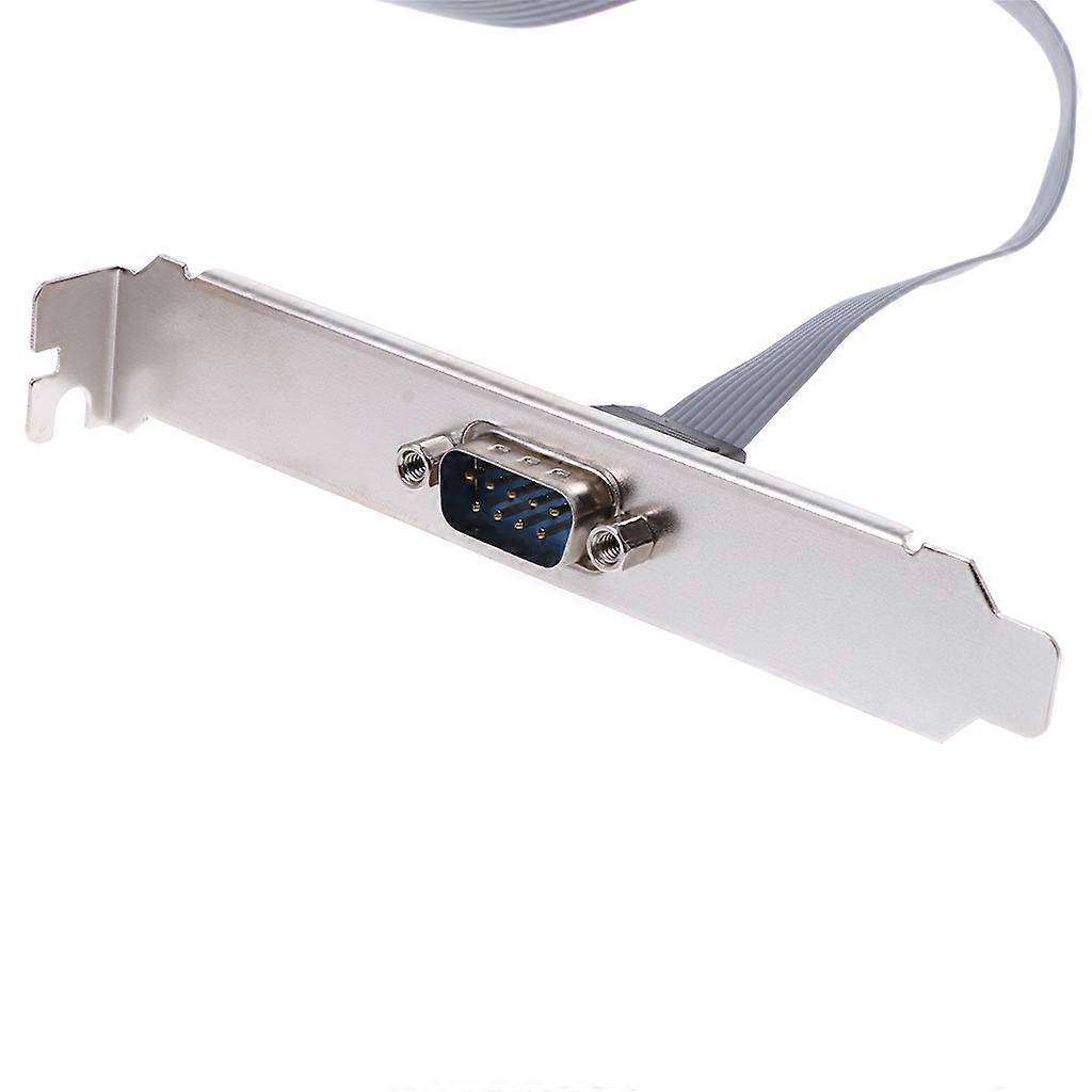 Serial 9Pin DB9 RS232 Ribbon Cable Connector Bracket Card Slot