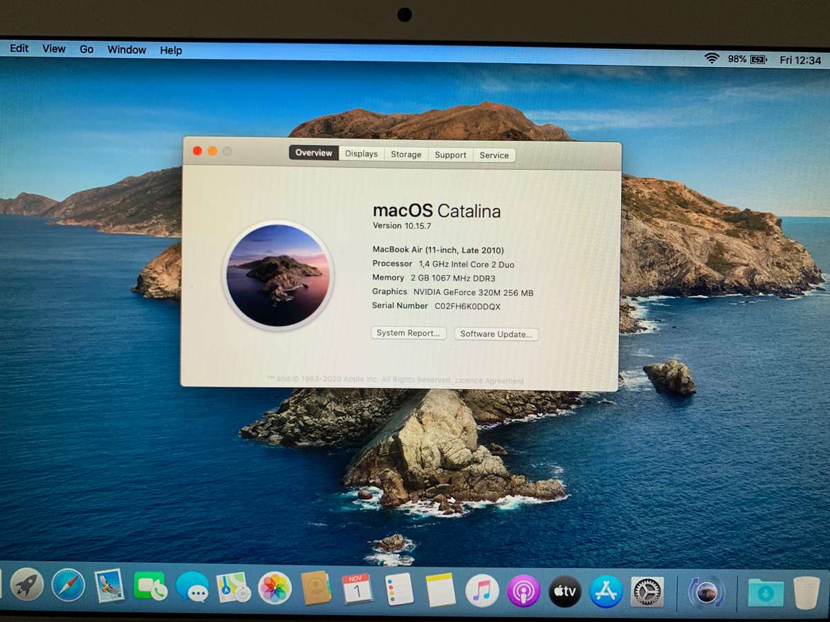 APPLE MACBOOK AIR RARE 11"  LATE 2010 |  MACOS CATALINA