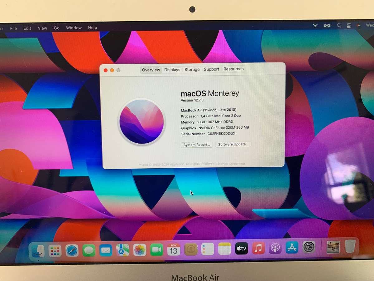 "BLACK FRIDAY" APPLE MACBOOK AIR RARE 11"  LATE 2010 |  MACOS MONTEREY