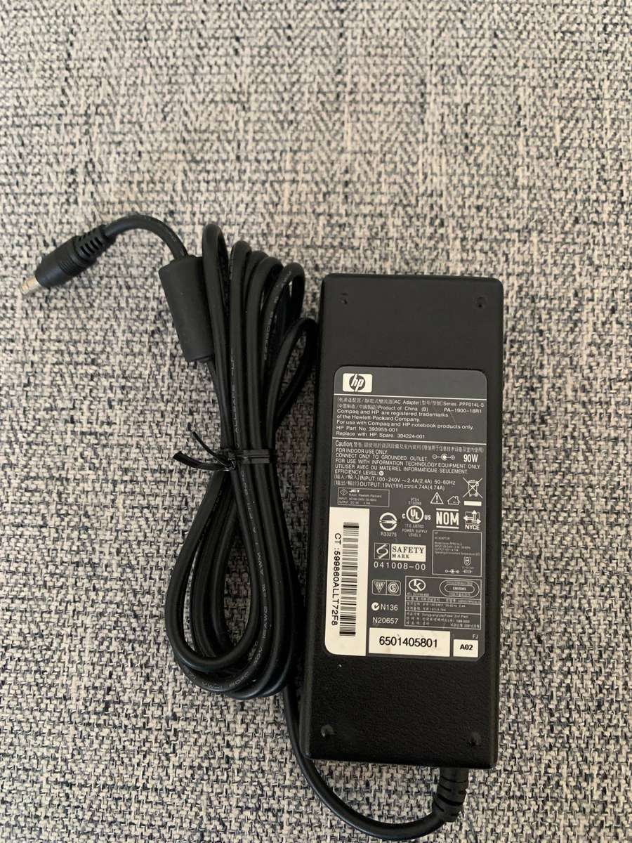 HP Original Charger Adapter  90w 19.5v  4.7a |  Black  Pin Charger/Adapter